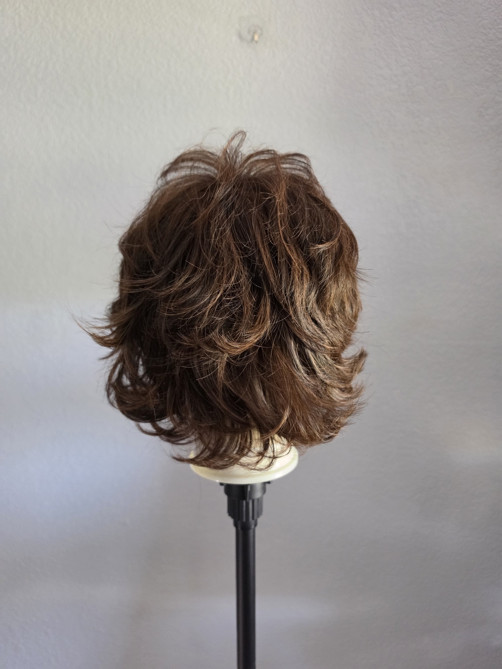70s Men's Wig Set Rockstar Hippie Wig for Men Shaggy Brown Wig w/ Fake Mustache - Picture 10 of 13